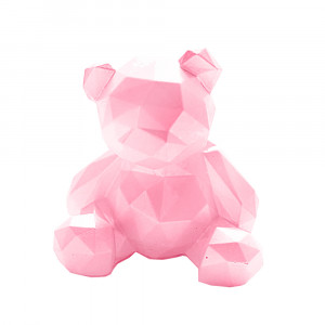 Шоколадная фигурка Мишка перламутровый розовый 60 мм