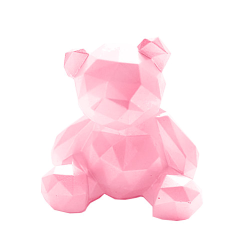Шоколадна фігурка Ведмедик перламутровий рожевий 60 мм