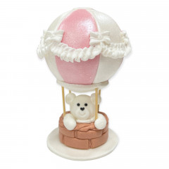 Цукрова прикраса Ведмедик на рожевій повітряній кулі
