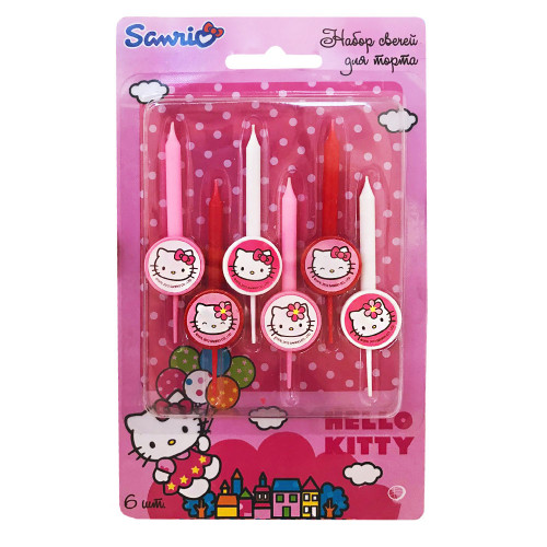 Свечи для торта Hello Kitty, 6 шт