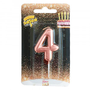 Свічка-цифра для торта Рожеве золото 4