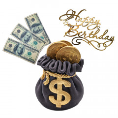 Набор сахарного декора Копилка с деньгами и топпером