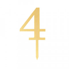 Пластиковый топер-цифра 4