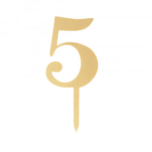 Пластиковый топер-цифра 5