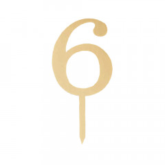 Пластиковый топер-цифра 6