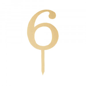Пластиковый топер-цифра 6