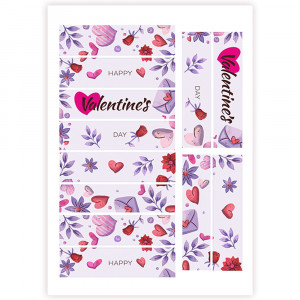 Трансфер для шоколада Эклеры Happy Valentines Day Violet