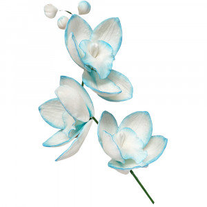 Сахарное украшение Веточка орхидеи тонированная Голубая