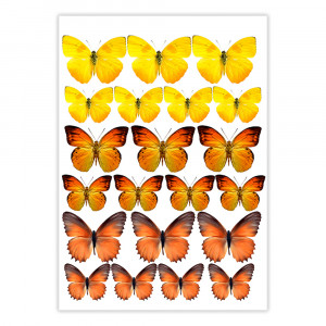 Вафельная картинка Бабочки Желтые