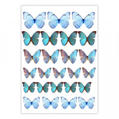 Вафельна картинка Метелики Блакитні