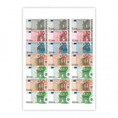 Вафельная картинка Евро Купюры