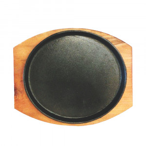 Сковорода чугунная круглая на деревянной подставке Ø 19 см Empire