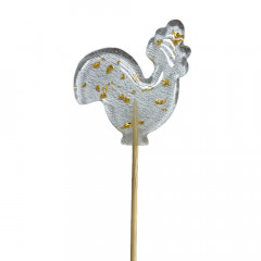 Леденец из изомальта Петушок с сусальным золотом