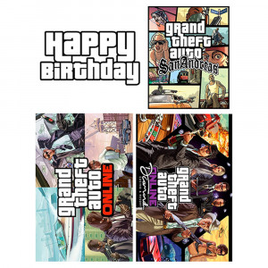 Вафельная картинка GTA Happy Birthday