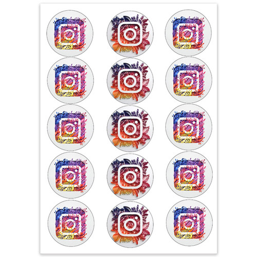 Вафельная картинка на капкейки Instagram