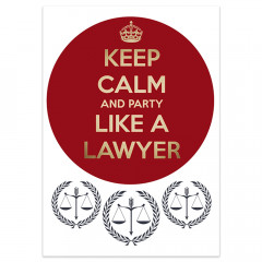 Вафельная картинка Keep calm and party like a lawyer