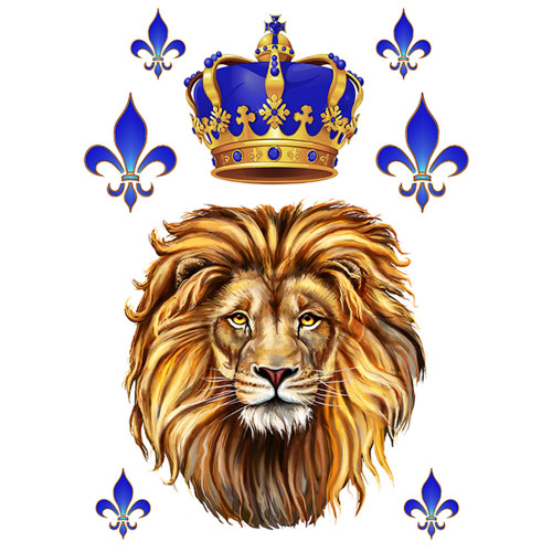 Вафельная картинка Лев с синей короной