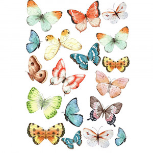 Вафельная картинка Разноцветные бабочки