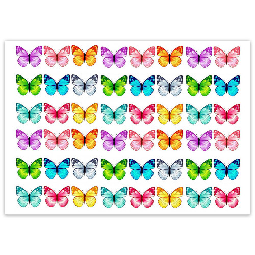 Вафельна картинка Яскраві метелики