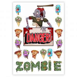 Вафельная картинка Danger Zombie
