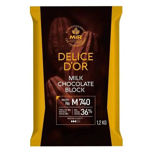 Шоколад молочний Mir Chocolate 36% плитка 1.2кг