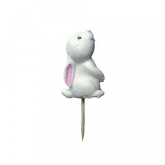 Сахарный декор Белый кролик на палочке