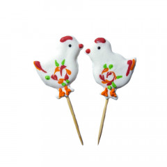 Сахарный декор Цыпленок-писанка на палочке