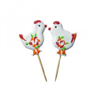 Сахарный декор Цыпленок-писанка на палочке