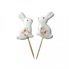Сахарный декор Зайка-писанка на палочке 2 шт
