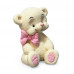 Шоколадна фігурка Ведмедик Тедді Білий з рожевим бантиком