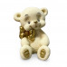 Шоколадна фігурка Ведмедик Тедді Білий з золотим бантиком