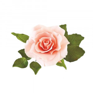 Сахарное украшение Роза оформленая Персиковая Ø120 Украса