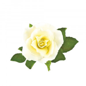 Сахарное украшение Роза оформлена Желтая Ø120 Украса