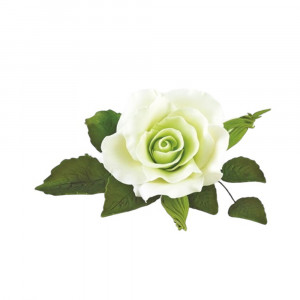 Сахарное украшение Роза оформленая Светло-зеленая Ø120 Украса
