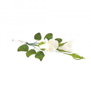 Сахарное украшение Букет Веточка розы Белый Ø150 Украса