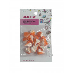 Цукрові фігурки Безе-міні Помаранчево-білі d15мм 17 шт Украса