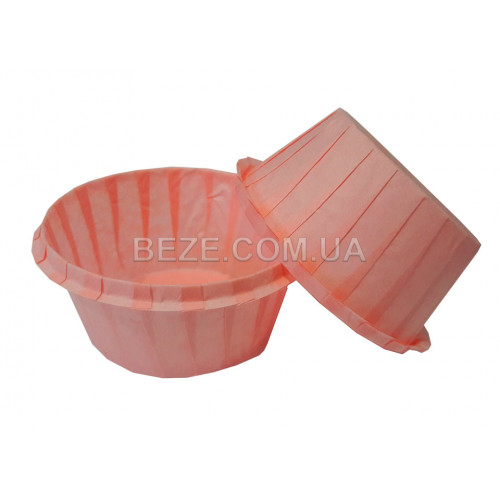 Формы бумажные для кексов с бортиком светло-розовые, 55*35 мм