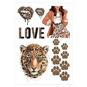 Вафельная картинка Девушка с леопардом